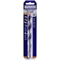 Vulcan 289671OR Jobber Drill Bit, 1/2 in Dia, 6 in OAL, 3-Flat, Reduced Shank