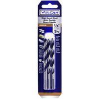 Vulcan 231411OR Jobber Length Drill Bit, 1/4 in Dia, 4 in OAL, 3-Flat Shank