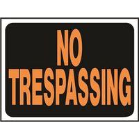 SIGN NO TRESPASSING PLASTIC