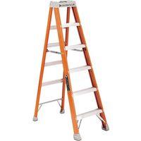 Louisville FS1506 Step Ladder, 6 ft H, Type IA Duty Rating, Fiberglass, 300 lb, 5-Step, 125 in Max Reach