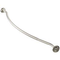 Simple Spaces SD-CSR-BN Shower Curtain Rod, 13-1/2 lb, 52 to 72 in L Adjustable, 1 in Dia Rod, Steel, Brushed Nickel