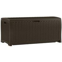 Suncast DBW7300 Wicker Deck Box, 46 in W, 21-1/2 in D, 22-1/2 in H, Resin, Java