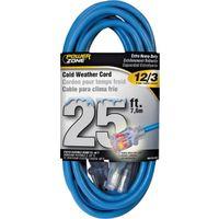 PowerZone ORCW511825 Extension Cord, 12 AWG Cable, 5-15P Grounded Plug, 5-15R Grounded Receptacle, 25 ft L, 125 V