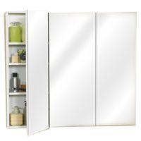 Zenith M36 Medicine Cabinet, 35-7/8 in OAW, 4-1/2 in OAD, 29-7/8 in OAH, Wood, Clear, 3-Shelf, 3-Door