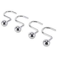 Simple Spaces SD-CBH-CH Ball Shower Curtin Hook, 1-1/16 in Opening, Steel, Chrome, 1-3/4 in W, 2-7/8 in H
