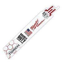 Milwaukee The Torch 48-00-5712 Reciprocating Saw Blade, 1 in W, 6 in L, 10 TPI, Bi-Metal Cutting Edge