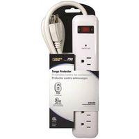 PowerZone OR802124 Surge Protector, 125 V, 15 A, 6-Outlet, 750 Joules Energy, White