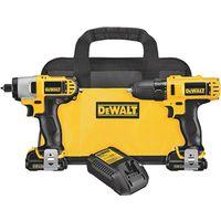 DEWALT DCK211S2 Series Combination Tool Kit, Includes: (2) 12 V Max Lithium-Ion Batteries, 1.5 Ah, 12 V, Lithium-Ion