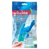 Vileda 105411 Cleaning Gloves, S, 10 in L, Latex, Blue