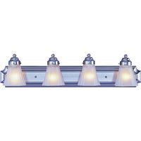 Boston Harbor RF-V-042-BN Vanity Light Fixture, 60 W, 4-Lamp, A19 or CFL Lamp, Steel Fixture, Brushed Nickel Fixture