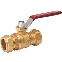 B & K 107-025NL Ball Valve, 1 in Connection, Compression, 200 psi Pressure, Manual Actuator, Brass Body