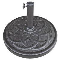 Seasonal Trends 69330 Umbrella Base, 21.65 in Dia, 13.2 in H, Round, Resin/Steel/Plastic, Black