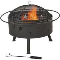 Seasonal Trends FT-112 Linear Edge Fire Pit, 32 in OAW, 32 in OAD, 23-1/2 in OAH, Round, Wood Ignition, Steel