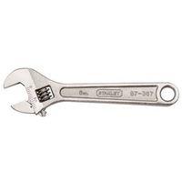 STANLEY 87-367 Adjustable Wrench, 6 in OAL, 1-1/20 in Jaw, Steel, Chrome