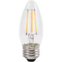 Sylvania 40793 Natural LED Bulb, Decorative, B10 Blunt Tip Lamp, 40 W Equivalent, E26 Lamp Base, Dimmable, Clear
