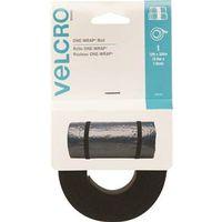 VELCRO Brand One Wrap 90340 Fastener, 3/4 in W, 12 ft L, Nylon/Polypropylene, Black