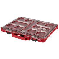 Milwaukee PACKOUT 48-22-8431 Organizer, 19.76 in L, 16.38 in W, 2.52 in H, 10-Compartment, Plastic, Red