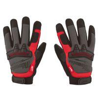 Milwaukee 48-73-8532 Work Gloves, Unisex, L, 7.53 to 7.73 in L, Hook and Loop Cuff, Leather, Black/Red