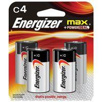 Energizer E93BP-4 Battery, 1.5 V Battery, 8 Ah, C Battery, Alkaline, Manganese Dioxide, Zinc, Rechargeable