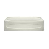 American Standard Colony Series 0182000.020 Bathtub, 60 in L, 30 in W, 16-1/4 in H, Porcelain/Steel, White, Glossy