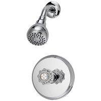 Boston Harbor GU-F1010207CP Shower Faucet, 1.75 gpm, 2.75 in Showerhead, Metal/Plastic, Round Showerhead, Knob Handle