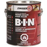 Zinsser Z00911 Primer, 500 sq-ft/gal Coverage Area, Flat, White, 3.7 L