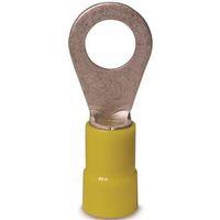 Gardner Bender 20-108 Ring Terminal, 600 V, 12 to 10 AWG Wire, 1/4 to 3/8 in Stud, Vinyl Insulation, Copper Contact, Yellow