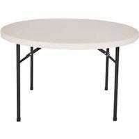 Simple Spaces BT048X001A Folding Table, 48 in OAW, 48 in OAD, 29-1/4 in OAH, Steel Frame, Polyethylene Tabletop