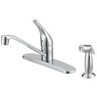 Boston Harbor FS610046CP Kitchen Faucet, 1.8 gpm, 1-Handle, 4-Faucet Hole, Metal/Plastic, Chrome, Deck, Lever Handle