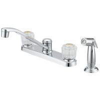 Boston Harbor F8F10041CP Kitchen Faucet, 1.8 gpm, 2-Handle, 4-Faucet Hole, Metal/Plastic, Chrome, Deck, Knob Handle