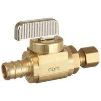 Dahl mini-ball 521-PX3-30-BAG Stop Valve, 1/2 x 1/4 in Connection, Crimp x Compression, 250 psi Pressure, Brass Body