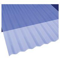 Sun N Rain 106631 Corrugated Roofing Panel, 8 ft L, 26 in W, PVC, Clear Blue