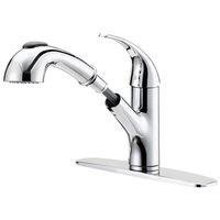 Boston Harbor FP4A4079CP Kitchen Faucet, 1.8 gpm, 1-Handle, 1, 3-Faucet Hole, Metal/Plastic, Chrome, Deck