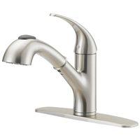 Boston Harbor FP4A4079NP Kitchen Faucet, 1.8 gpm, 1-Handle, 1, 3-Faucet Hole, Metal/Plastic, Stainless Steel