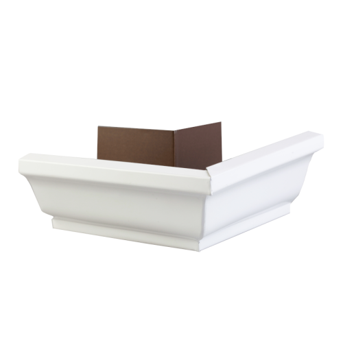 5" OUTSIDE CORNER ALUM. EAVESTROUGH WOLF WHITE