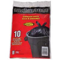 Polyethics 26321 Garbage Bag, Regular, Plastic, Black