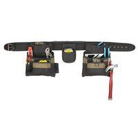 CLC Tool Works Series 1604 Tool Belt, 29 to 46 in Waist, Polyester, Black/Khaki, 16-Pocket