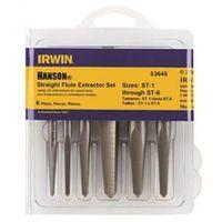 Irwin 53635 Screw Extractor Set, 5-Piece, Steel, Specifications: Straight Flute