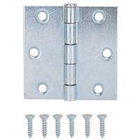 ProSource LR-040-PS Utility Hinge, Steel, Zinc, Removable Pin, 180 deg Range of Motion, Full Mortise Mounting