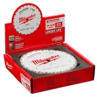Milwaukee 48-41-0720 Circular Saw Blade, 7-1/4 in Dia, 5/8 in Arbor, Cobalt/Tungsten Carbide Cutting Edge, 10/PK