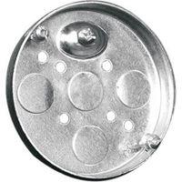 Hubbell 56111BAR Round Pan Box, 1/2 in OAD, 4-Knockout, Metal Housing Material