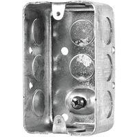 Hubbell 1110BAR Utility Box, 10-Knockout, 1/2 in Knockout, Metal, Screw