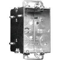 Hubbell 1104KBAR Device Box, 1-Gang, 2-Knockout, 1/2 in, Metal, Recessed