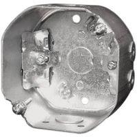 Hubbell 54171LFBAR Octagonal Box, 4 in OAW, 2-1/8 in OAD, 3-Knockout, Metal Housing Material