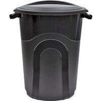 United Solutions TI0019 Trash Can, 32 gal, Black, Plastic, Snap-On Lid