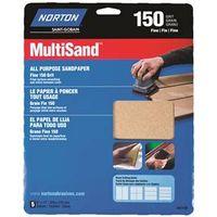 Norton MultiSand 07660747720 Sanding Sheet, Brown, 11 in L, 9 in W, Fine, 150 Grit