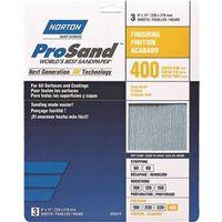 Norton ProSand 07660768156 Sanding Sheet, Tan, 11 in L, 9 in W, Super Fine, 400 Grit