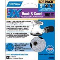 Norton 03222 Sanding Disc, 5 in Dia, 11/16 in Arbor, Coated, P100 Grit, Medium, Alumina Ceramic Abrasive, Spiral
