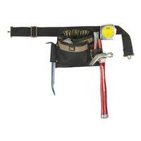 CLC Tool Works Series 1245 Tool Apron, 46 in Waist, Polyester, Black/Brown, 5-Pocket