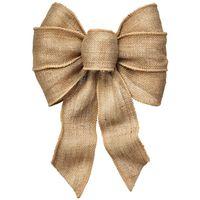 Holidaytrims 6112 Wired Bow, Burlap, Natural